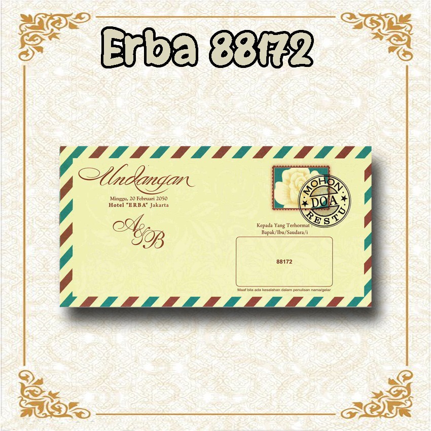 

Undangan Pernikahan ERBA 88172/ UNDANGAN KOSONGAN / UNDANGAN + CETAK / HARGA MURAH BERKUALITAS