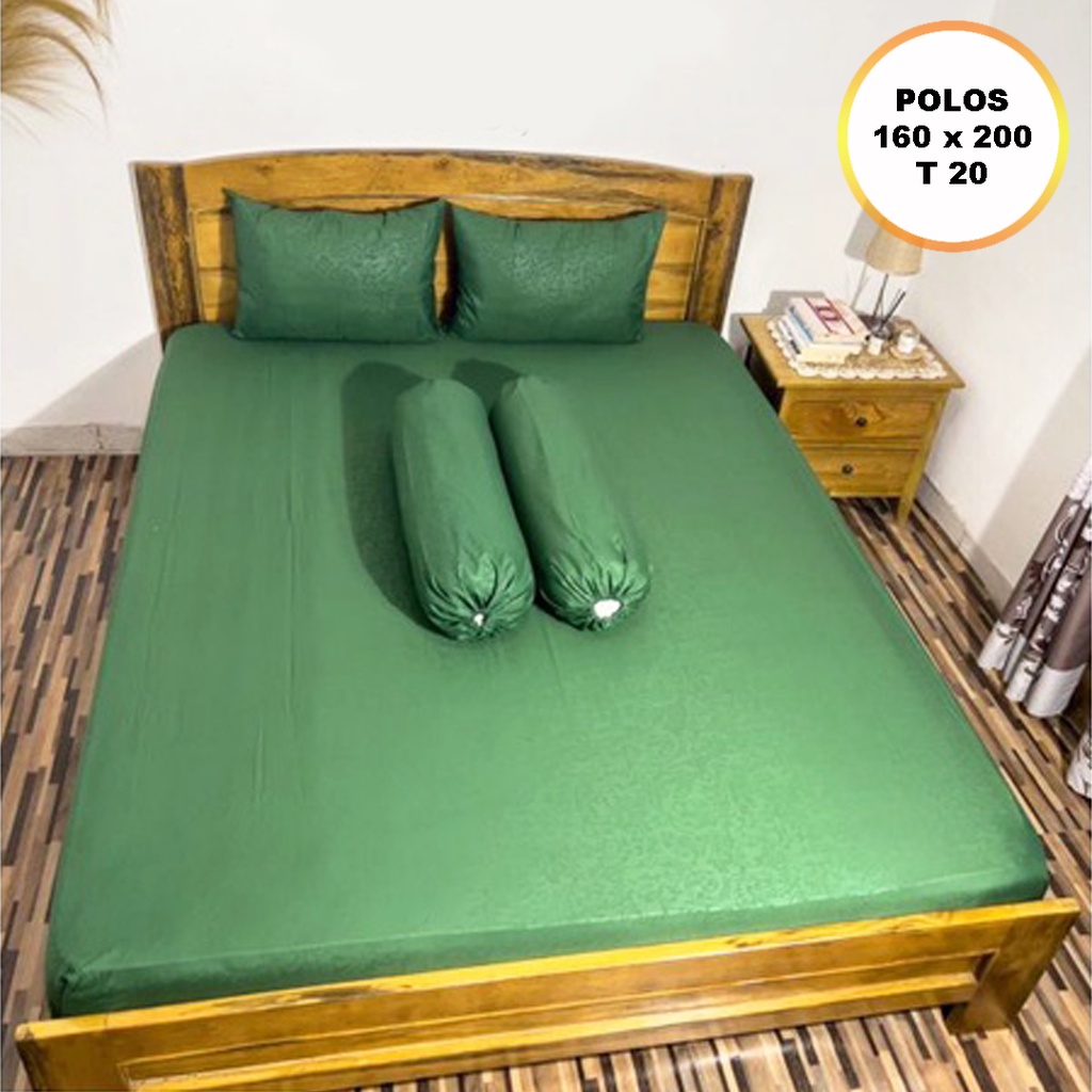 [✅COD] Paket Seprei Sprei Polos 160x200 + 4 Sarung Bantal Guling Katun Aneka Warna Dekorasi Kamar