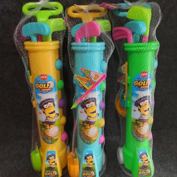 Golf Mainan Anak Set Besar Plastik Peralatan Stick Golf Play Stik Bola