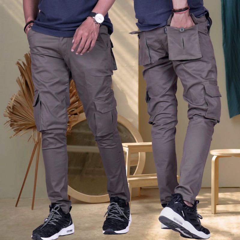 Celana Cargo Panjang Pria Slimfit Kargo Premium Pensil Size 27 - 38