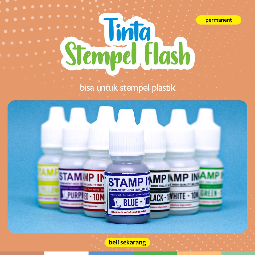 TINTA STEMPEL PERMANEN PLASTIK 5ML ANTI AIR / TINTA STEMPEL KEMASAN 5 ML KAIN KULIT PREMIUM HIGH QUA