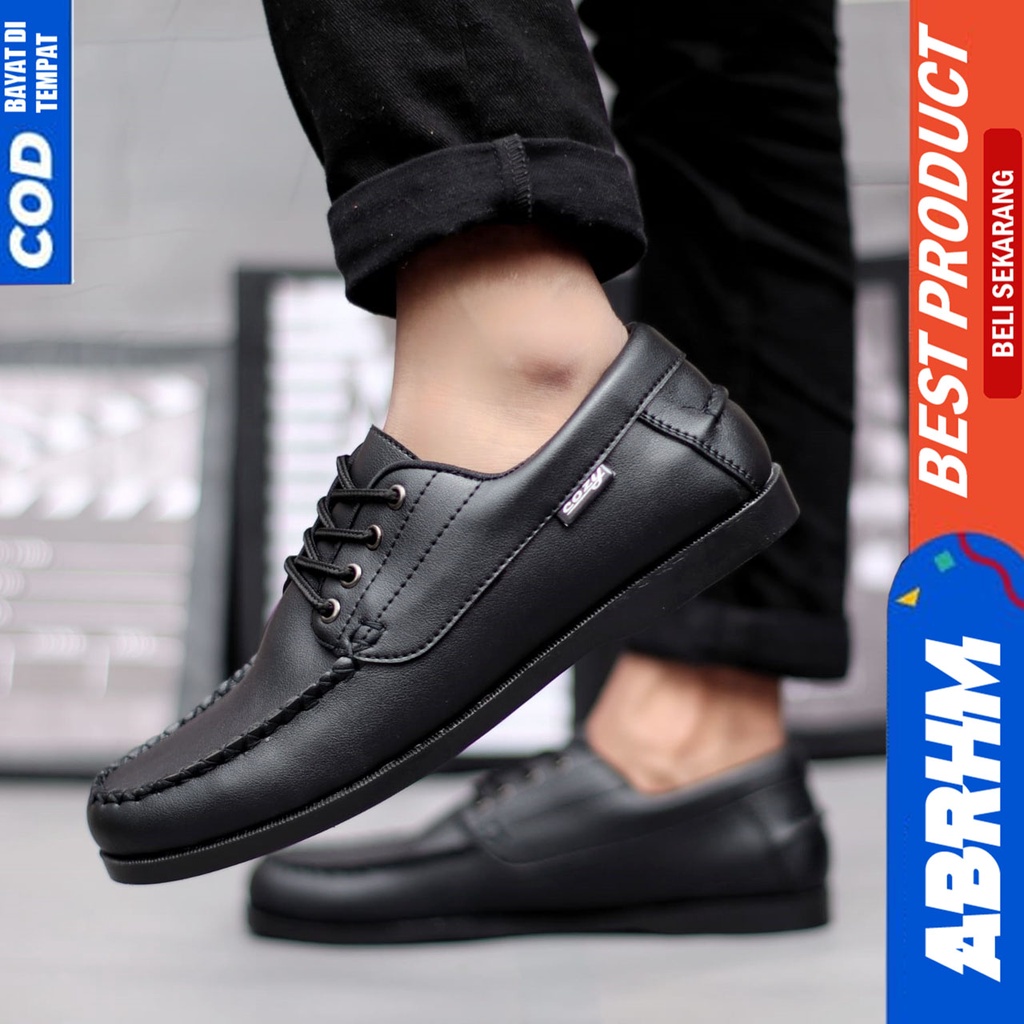 ABRHM X MONZ Sepatu Kasual Pria Sepatu Pria Casual Kulit Pu Sepatu Kerja Cowo/Cowok Ori Santai SepatuSemi Formal Kuliah Kondangan Gaya keren Kekinian Murah Terlaris