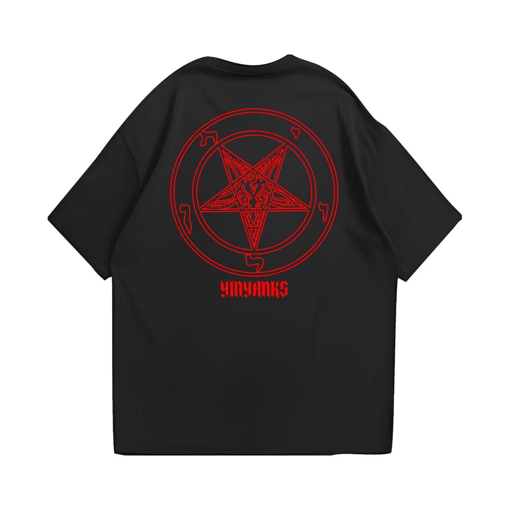 Yinyanks Apparel T-Shirt 6 Satanic 666 Hitam Baju Kaos