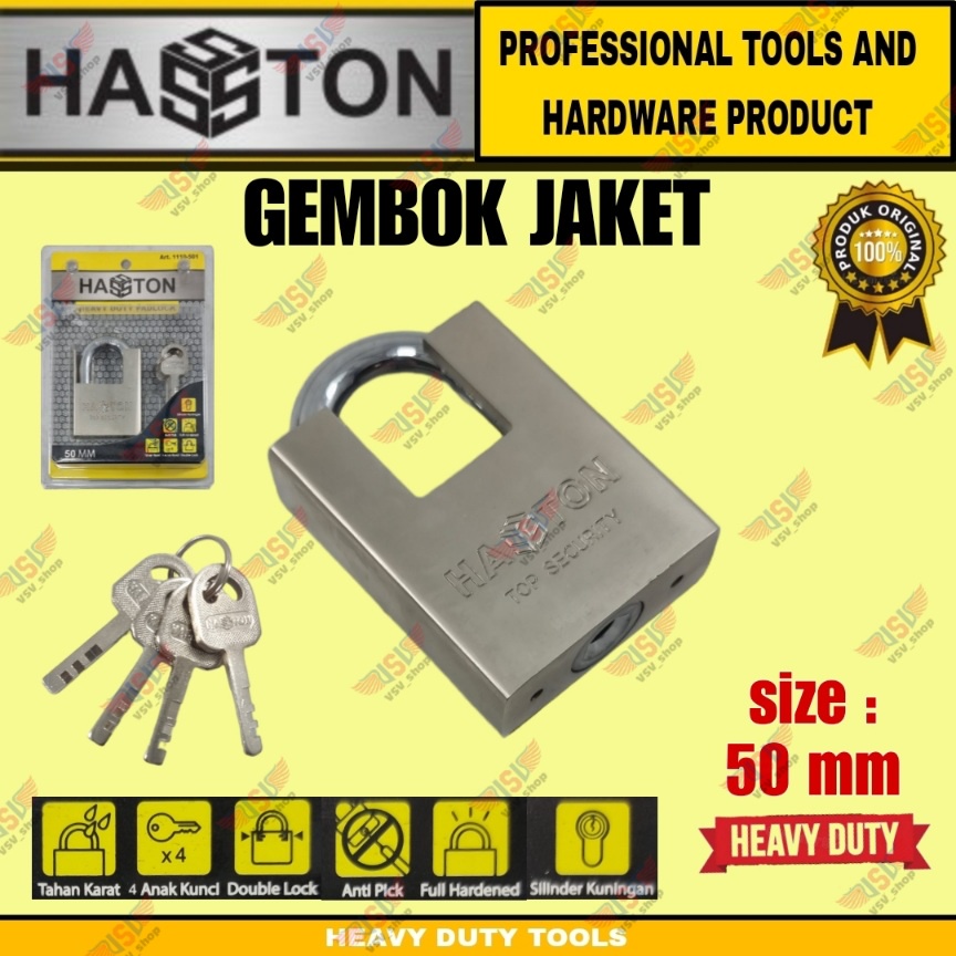 Hasston Gembok jaket 50mm 1110-501 / Gembok rumah / gembok pagar d