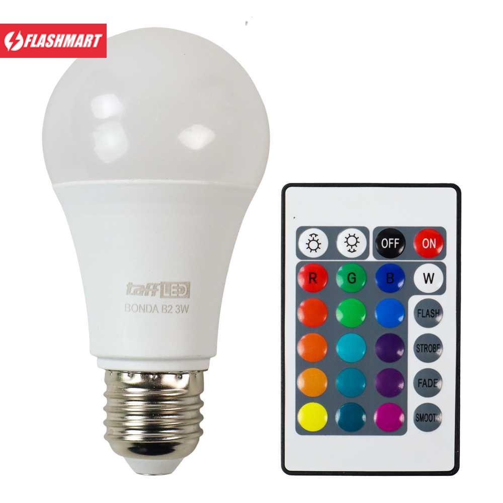 Flashmart Lampu Bohlam RGB dengan Remote Control E27 3W - B2