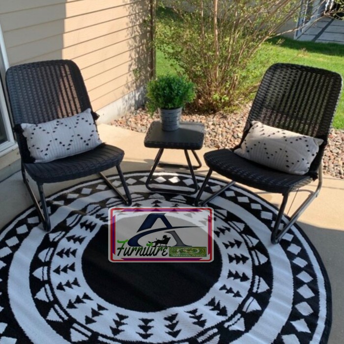 OM1 kursi rotan rattan kursi teras besi kursi kayu Bangku retro minimalis