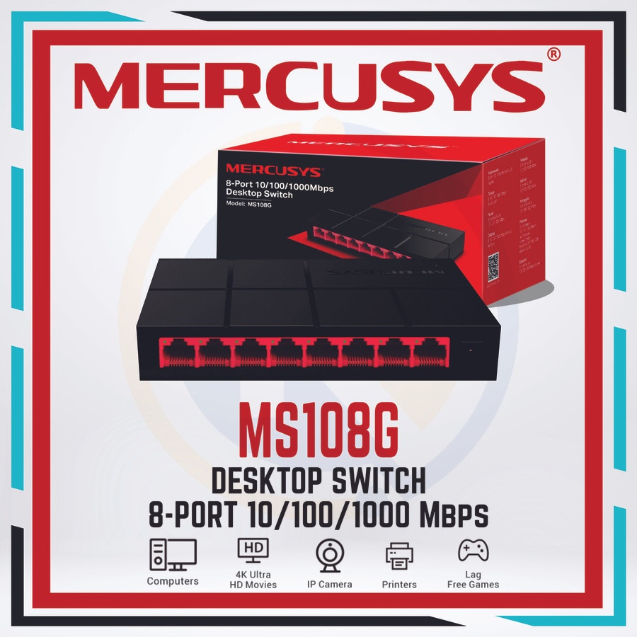 MERCUSYS MS108G SWITCH HUB 8-PORT 10/100/1000 MBPS