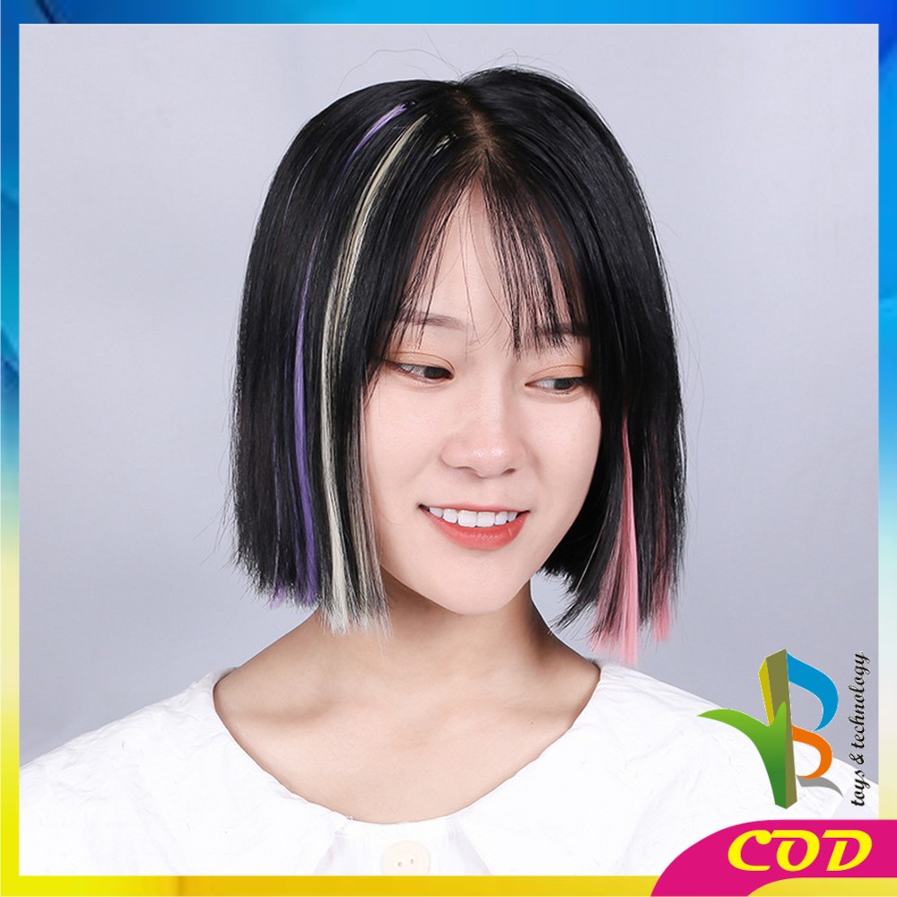 RB-K144 Wig Jepit Rambut Palsu Lurus Panjang Single Hair Extention Colourful Wanita / Klip Wig Rambut Palsu Cewek Korea Warna Warni Hair Clip Import