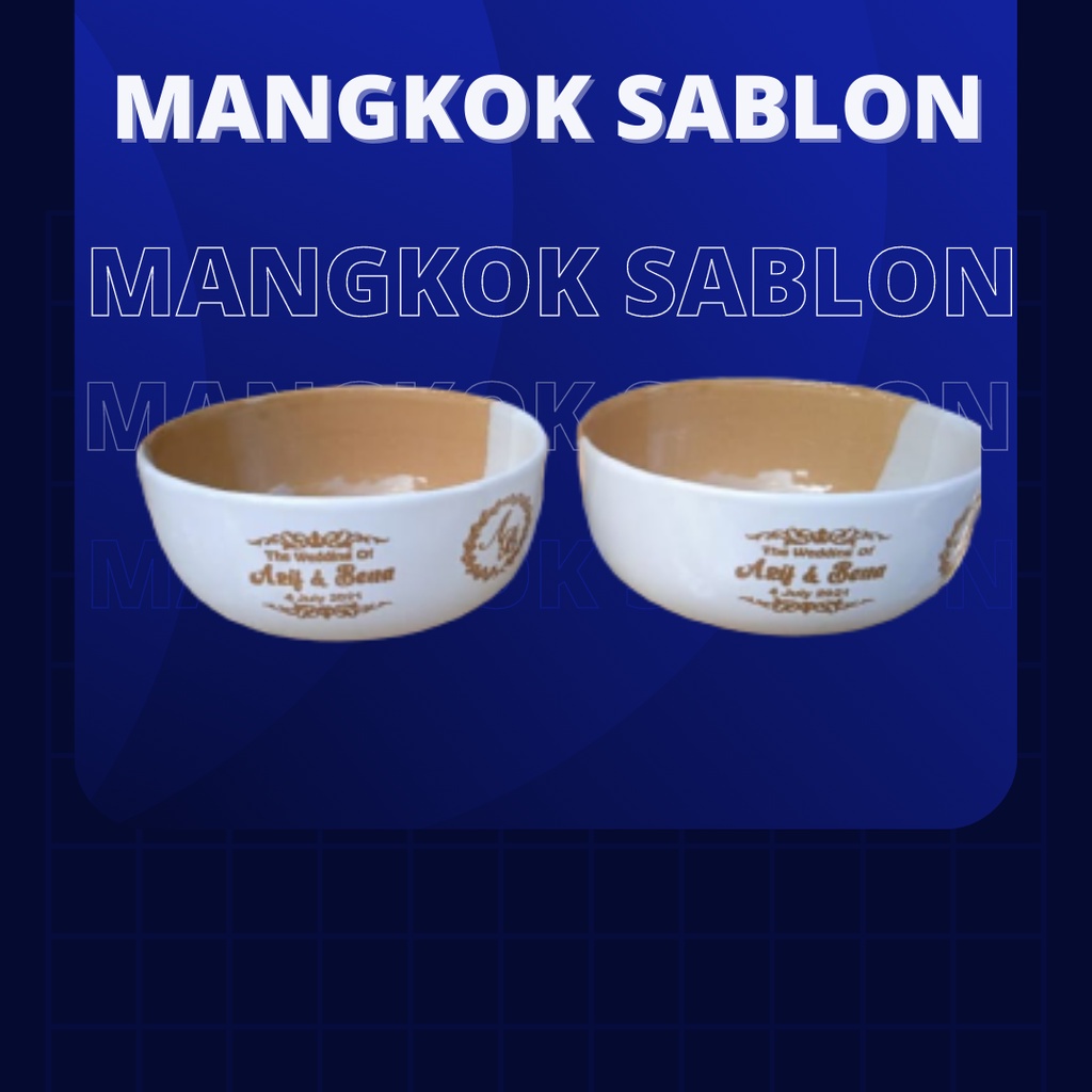 Custom Mangkok/Souvenir Mangkok Keramik Sablon/Souvenir pernikahan