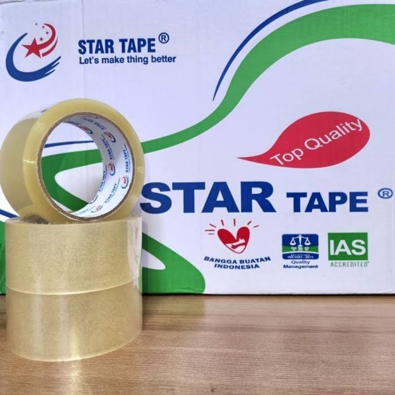 

Lakban Bening star tape 2 inch 45mm x 90 yard