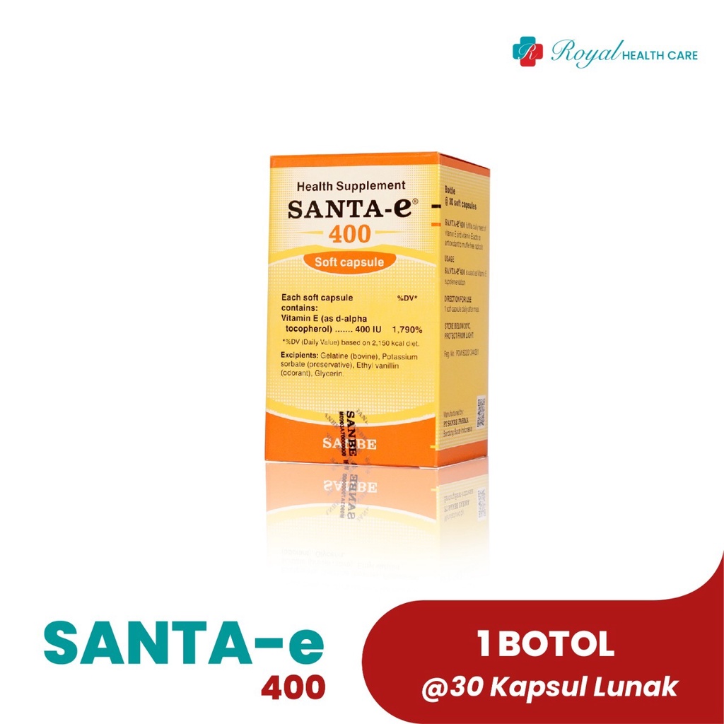 SANTA-E 400 IU BOTOL ISI 30 Kapsul Antioksidan dan Memenuhi Kekurangan Vit E