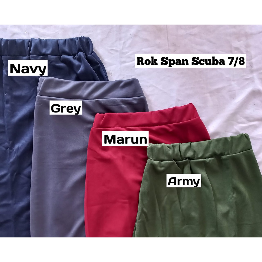 Rok Span 7/8 Midi Skirt Scuba Terbaik / Rok Kerja Wanita