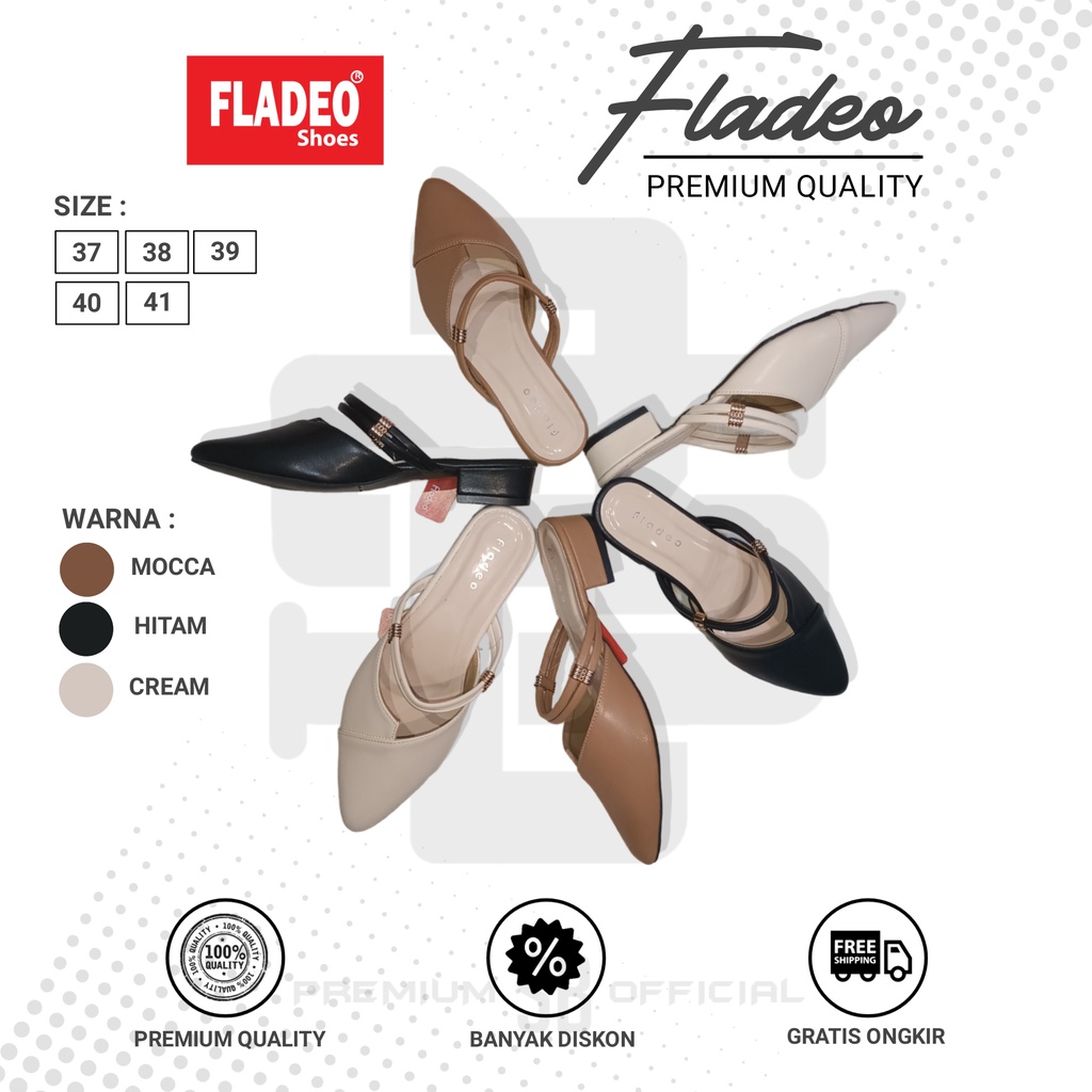 sandal sendal pesta kondangan hak bustong tahu 3 cm perampuan wanita fladeo / sandal sendal wedges w