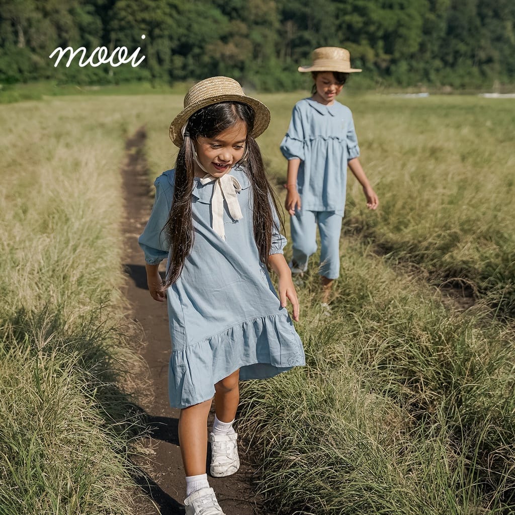 Mooi Mazaya Dress 1-10 Tahun Dress Raya / Tunik Lebaran Anak Perempuan Seri Raya Keluarga Pakaian Muslim