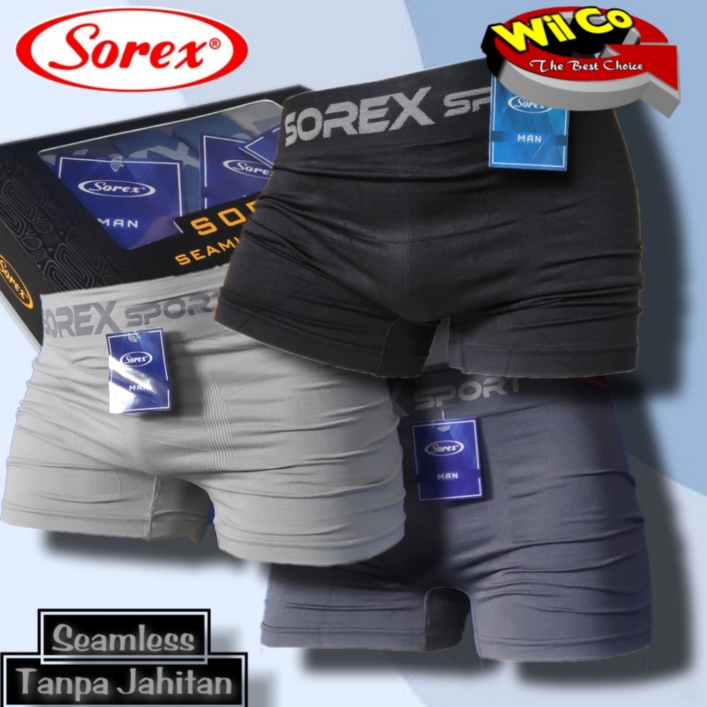 K213T - (DIJUAL PER 3 Pcs) CELANA DALAM PRIA BOXER SOREX SIZE M/L - XL/XXL