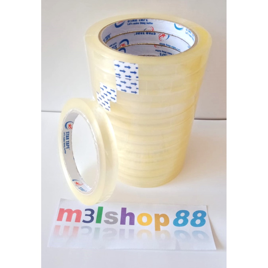 

Isolasi star tape 12 mm x 72 yard-12 pcs