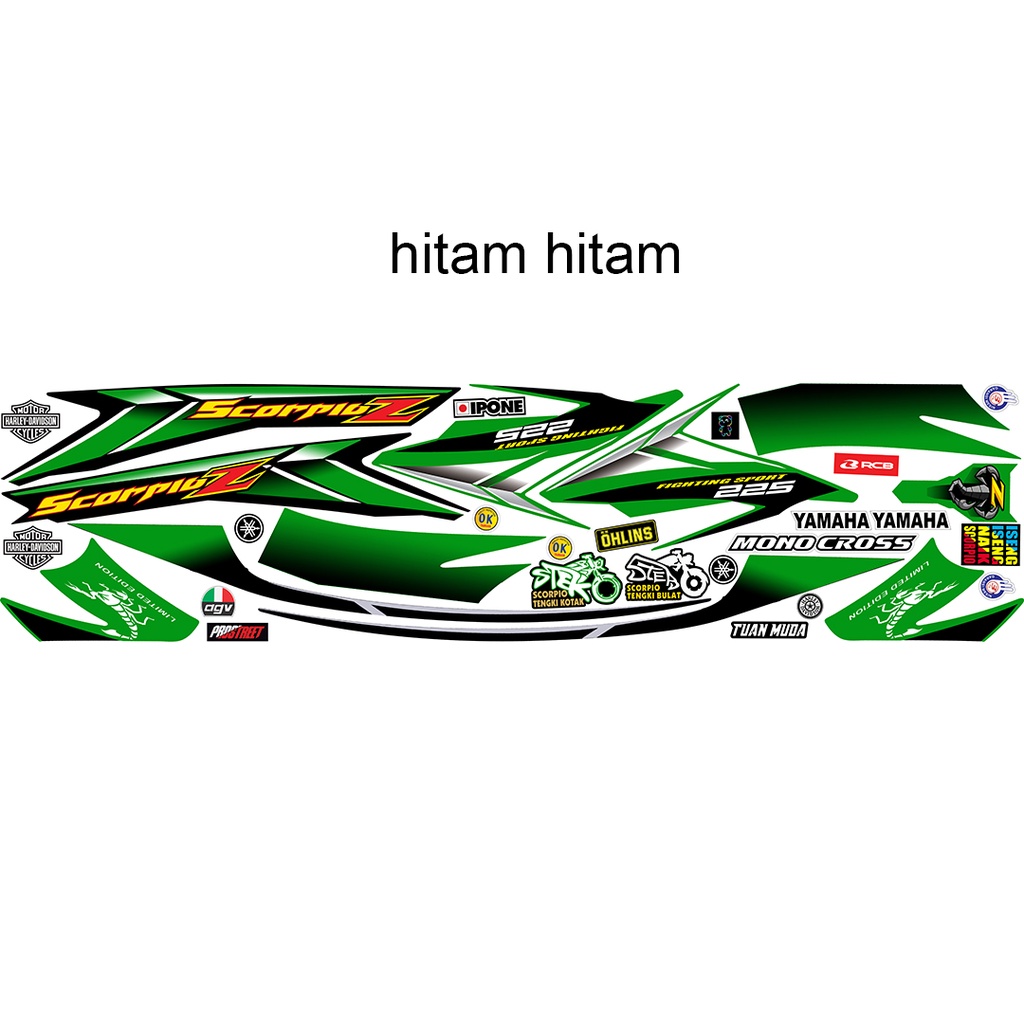 Stiker striping scorrpioz 2005 warna hijau muda