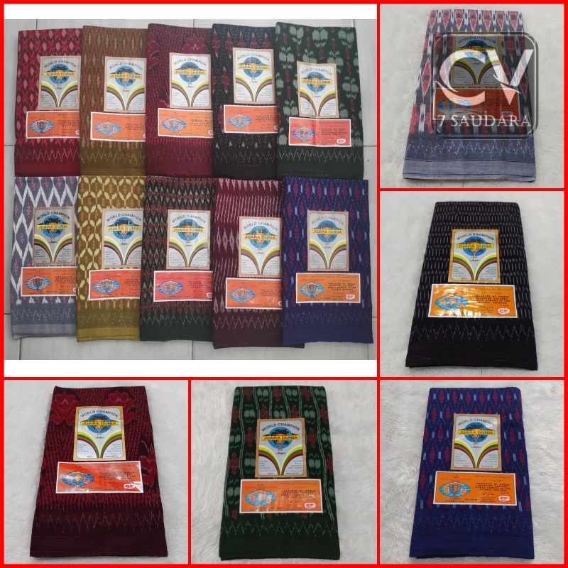 Sarung Goyor Tenun Juara Dunia Original Asli Ori Jahit Tengah Bahan Jatuh Tebal Dingin Adem Kualitas