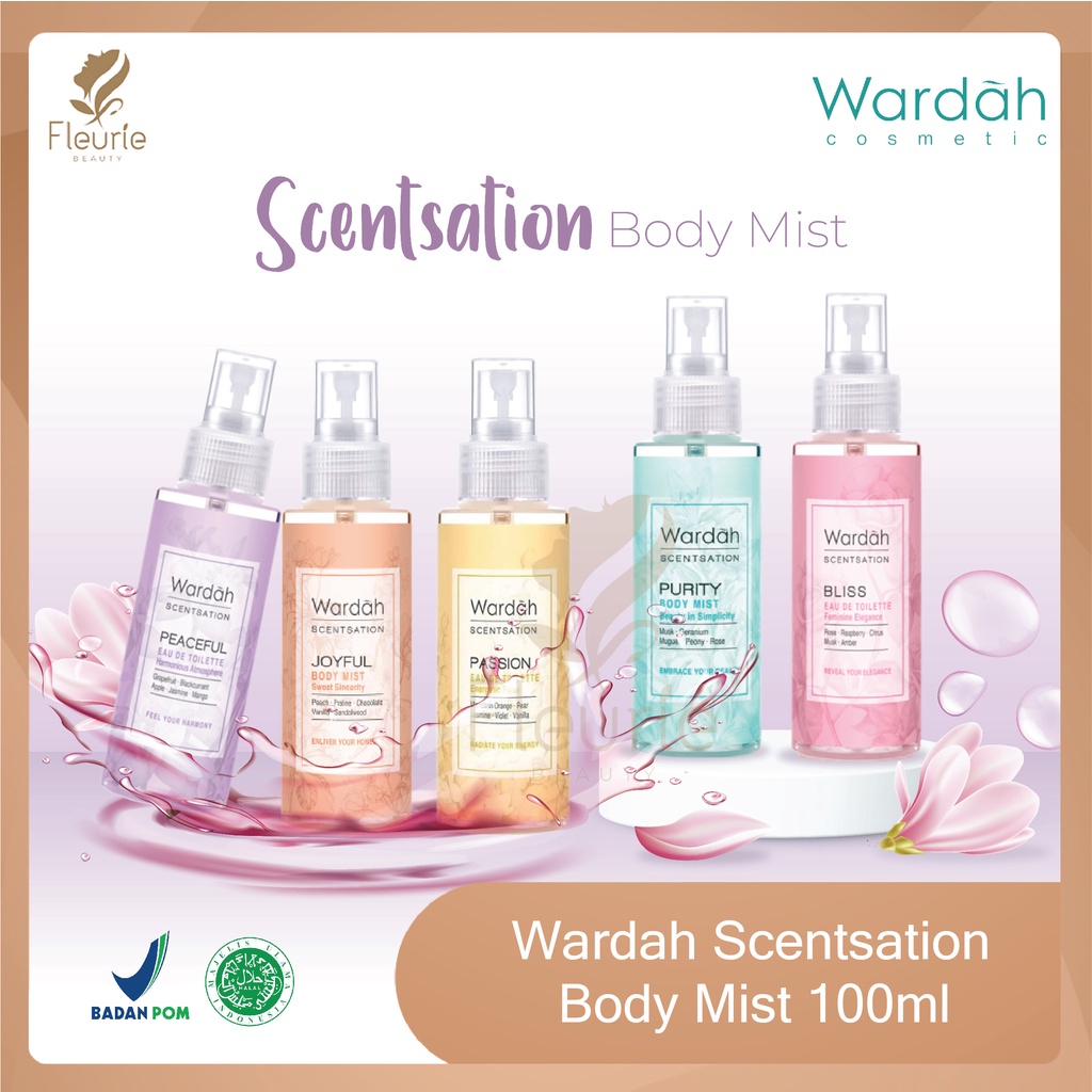 WARDAH Scentsation Body Mist 100ml - Wardah Parfum Wanita Original BPOM