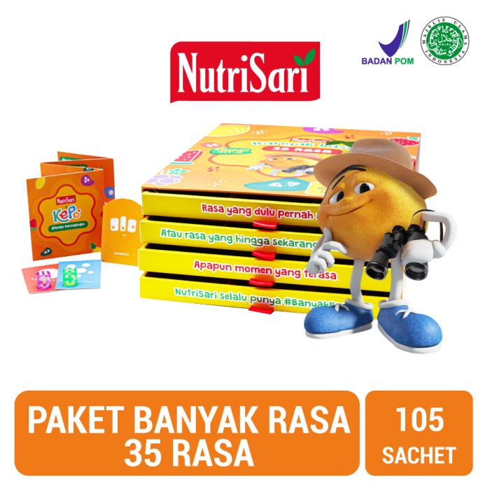 

PAKET NUTRISARI BANYAK RASA! 35 RASA NUTRISARI (105 SCH) HAMPERS BOX