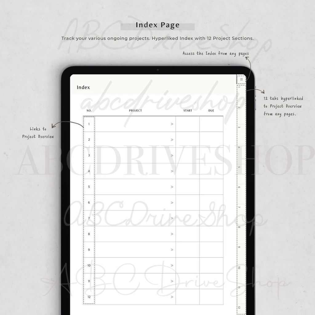 Digital Planner &amp; Journal - Project Planner with Timeline &amp; Action Steps