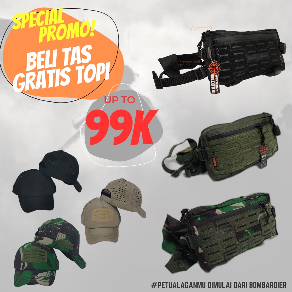 PROMO BELI TAS FREE TOPI | Tas Dada Tactical | Tas Dada Pria Chest Bag Chest Bag Tactical Tas Dada Laser