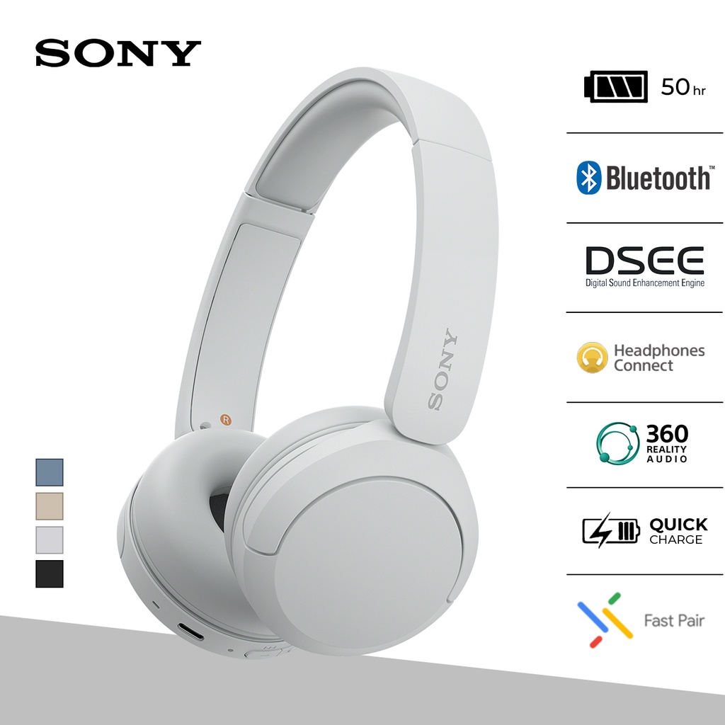 Sony Headphone Nirkabel WH-CH520 - White