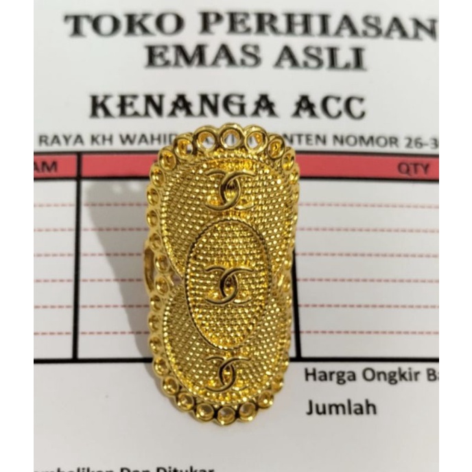 cincin emas asli berat 4rgm kadar700 dapat surat dari toko