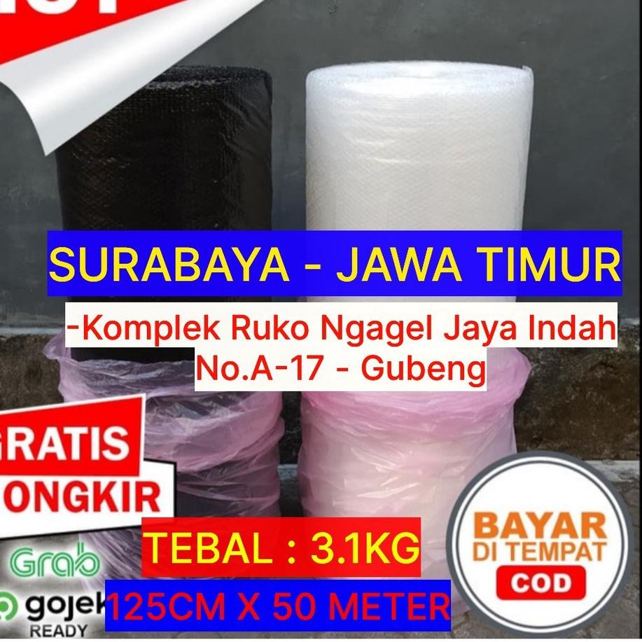 

✨TERBARU✨ Bubble Wrap Roll Warp Hitam Envelope amplop Meteran Gmp 125cm x 50 M / Surabaya / Jawa Timur grosir