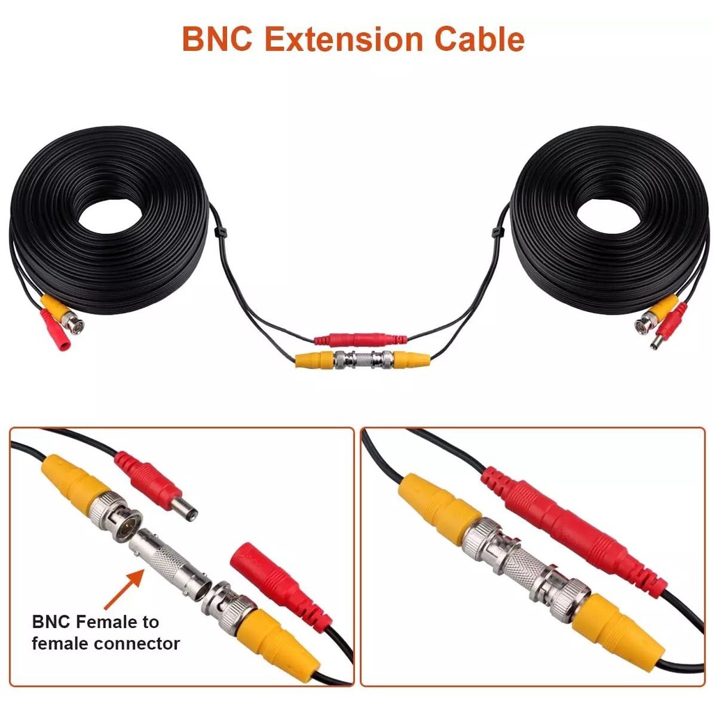 Kabel CCTV 10M 10 Meter Coaxial BNC Plus Power Berikut Jack