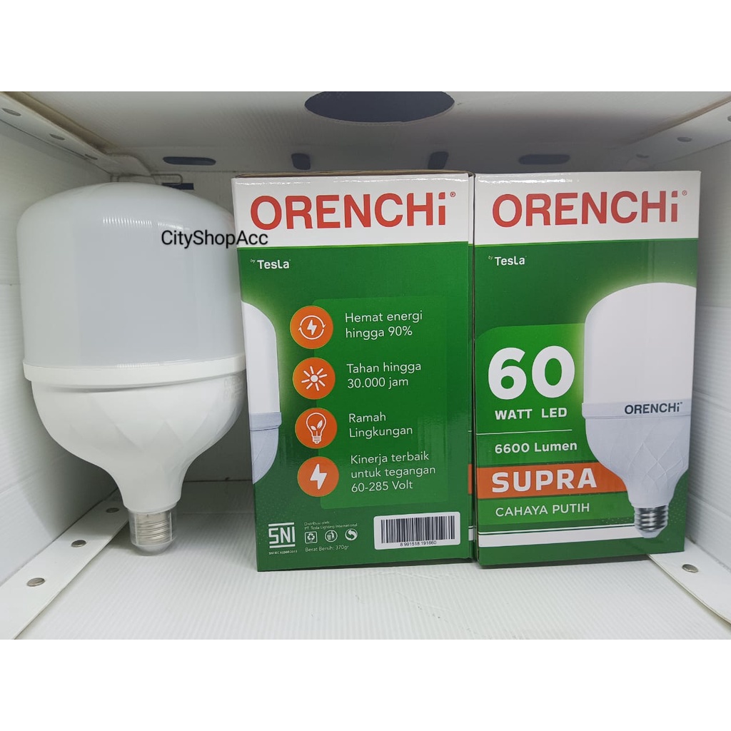 Lampu LED Orenchi Supra 60 Watt 60Watt Cahaya Putih / Lampu Murah Supra 60 W 60W SNI