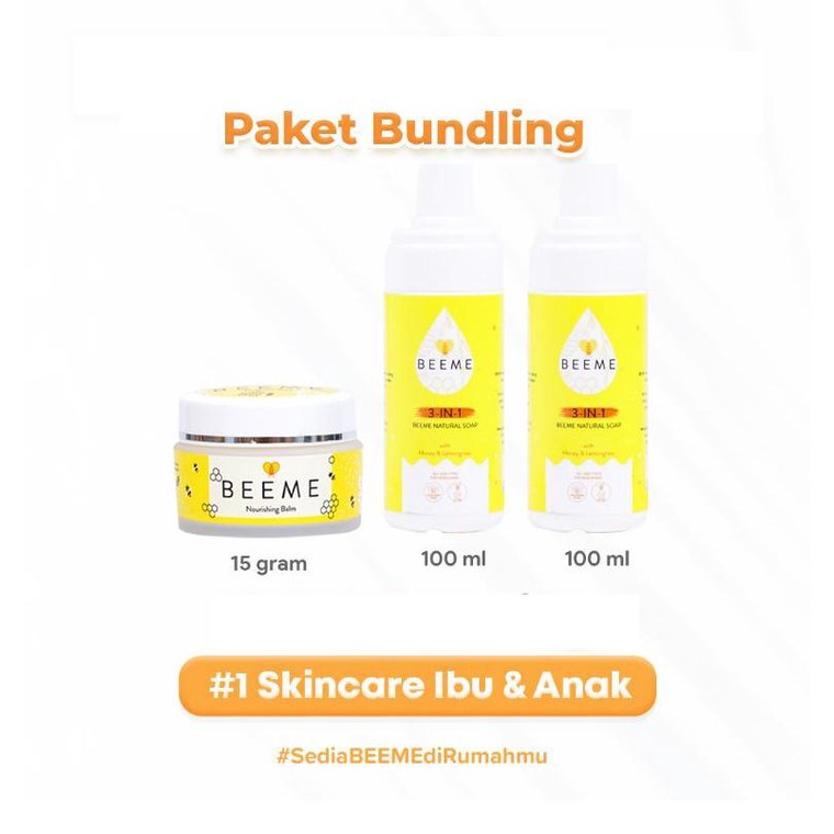 Beeme Bundling Nourishing Balm (1pcs) + Natural Soap 3in1 (2pcs)