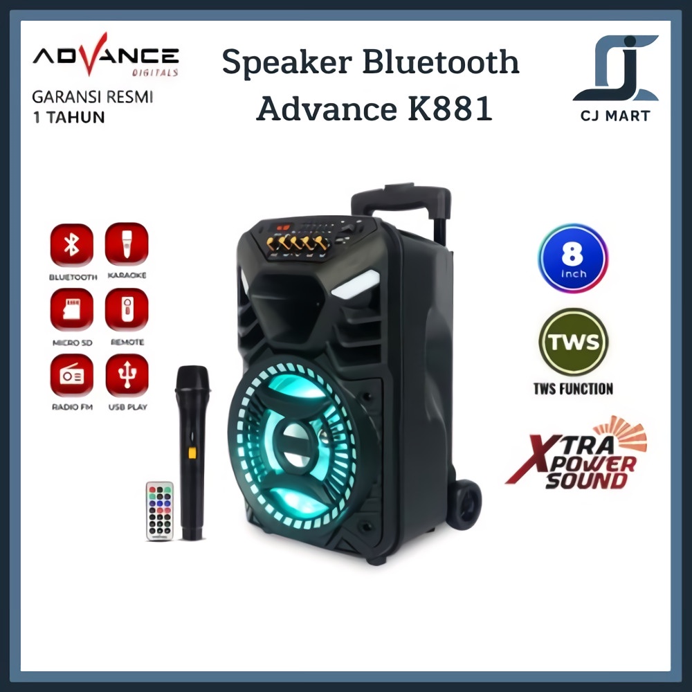 Speaker Advance Bluetooth K881 8&quot; Meeting &amp; Karaoke