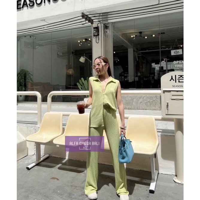 Premium Set Wanita - Baju Atasan dan Celana Wanita Murah Berkualitas - Korean Loose Pants Wanita