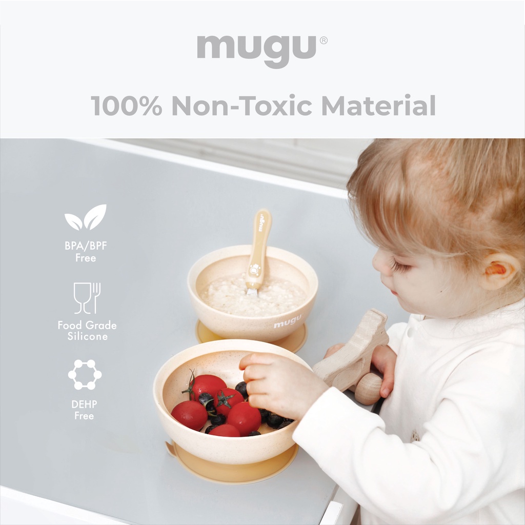 MUGU WHEAT STRAW ANTISPILL SUCTION BOWL - TEMPAT MAKAN ANAK