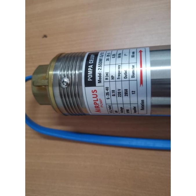 Pompa Satelit/Sibel 2.5 Inch 2.5Sdm1.5/12-0.18 Airplus Kabel 1.5Meter