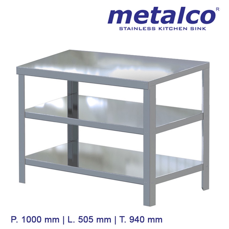 Meja Stainless Steel Metalco MT3 WSB [Tanpa Cover] 850