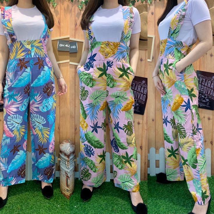 ❃ OVERALL CELANA KULOT PALMY BUTTON 1020 ✧