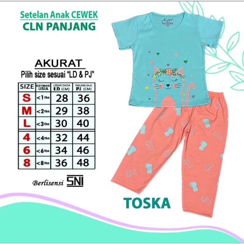 Setelan Baju Anak Cewek CP 1-8 Tahun Set Baju Anak Perempuan Lengan Pendek Celana Panjang KELFI CEWEK CP