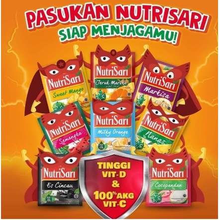 

Nutrisari Minuman Serbuk Aneka Rasa | 1 Renceng 10 Sachet