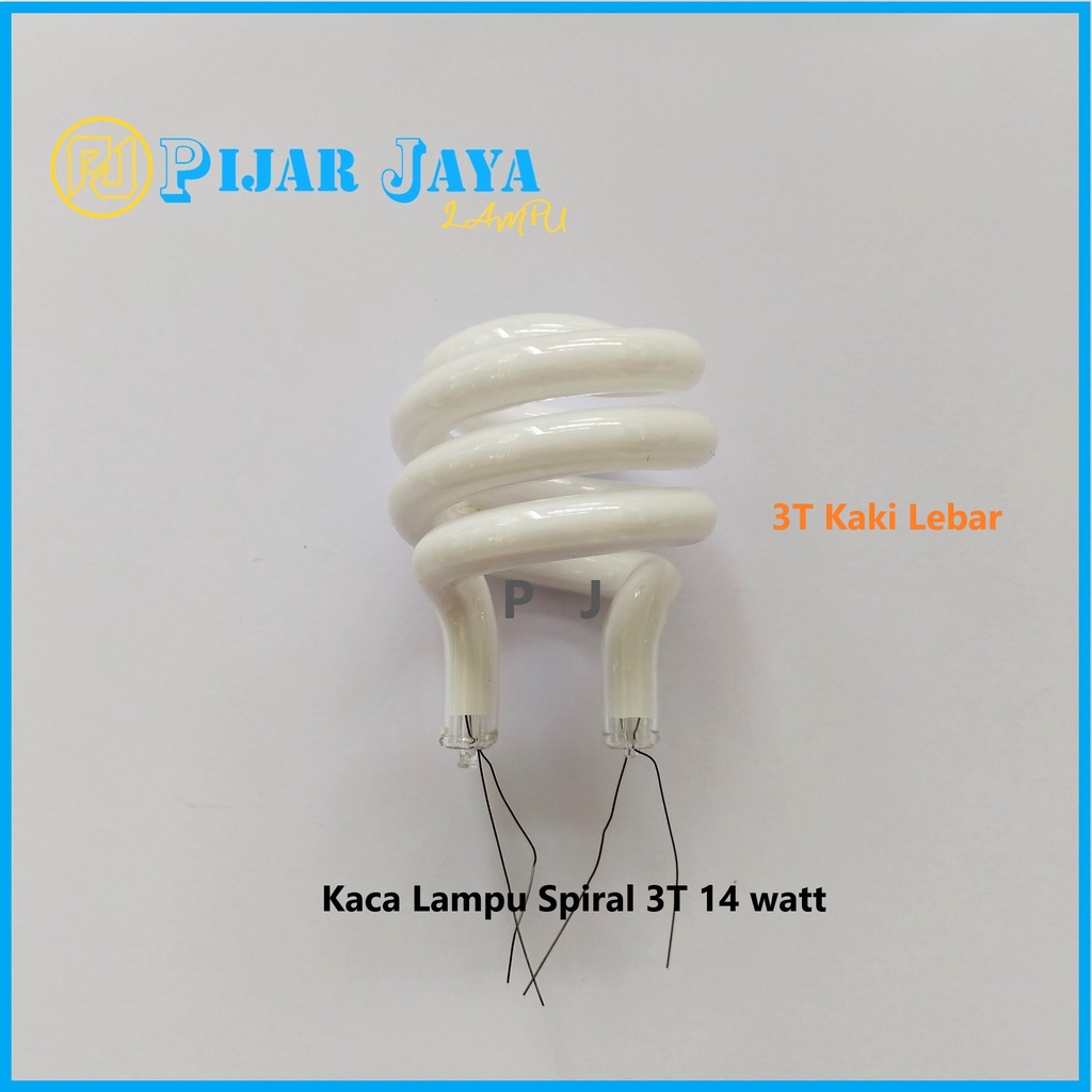 Kaca Lampu Spiral 14 watt Triband Kaki Lebar Ulir 3T 14w + Bubble Wrap