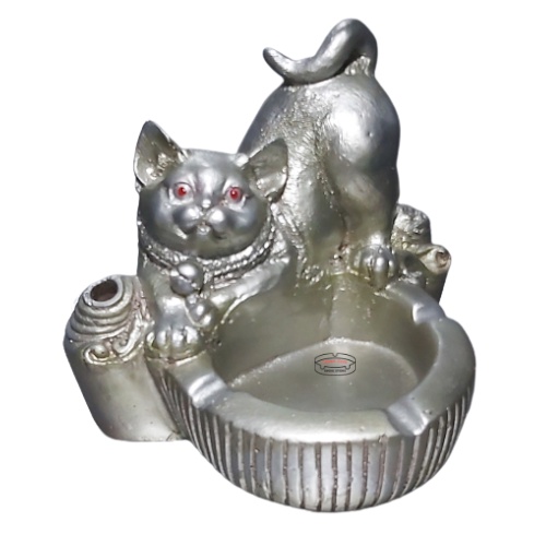 ASBAK ROKO UNIK KUCING/CAT/SILVER/HOME DECORATION