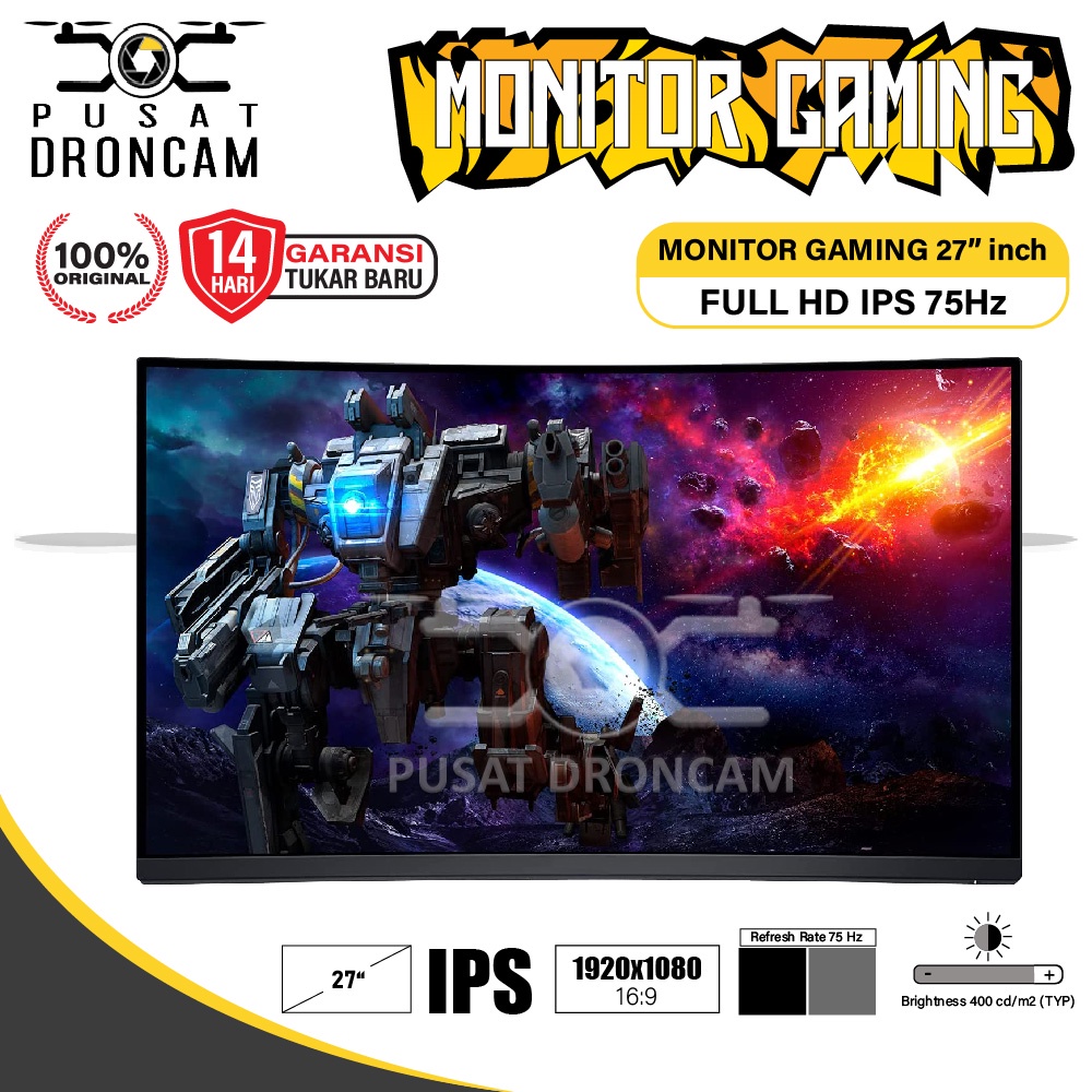 Gaming Monitor 27 Inch Full HD 1080P 75Hz IPS TV