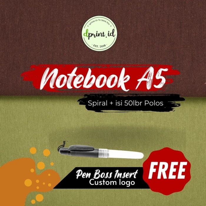 

Notebook Spiral A5 isi hvs polos cover warna event seminar souvenir custom