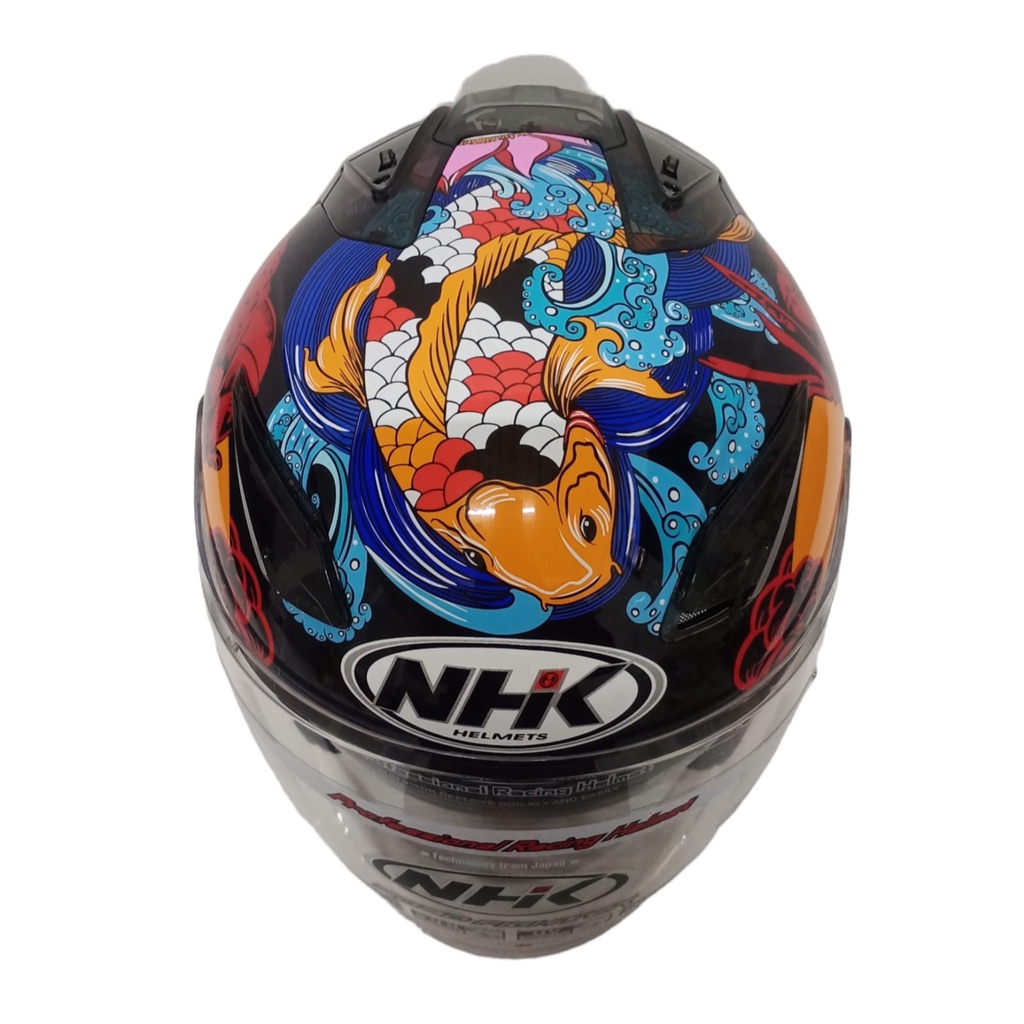 HELM NHK HALF FACE R1 SE SAMURAI BLACK METALIC