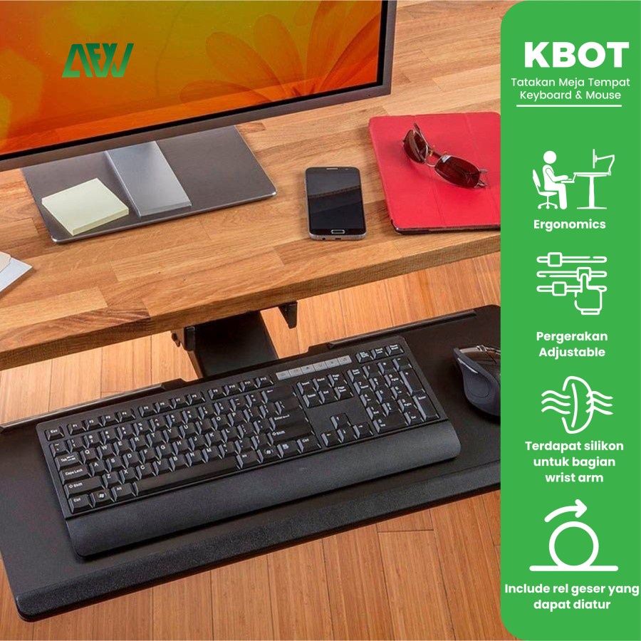 KBOT Rel Keyboard Tray Rak Tatakan Meja Laci Tempat Keyboard &amp; Mouse