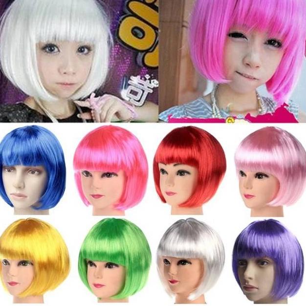 BIG SALE WIG COSPLAY PENDEK BOB SEKSI WARNA WARNI UNTUK WANITA terlaris