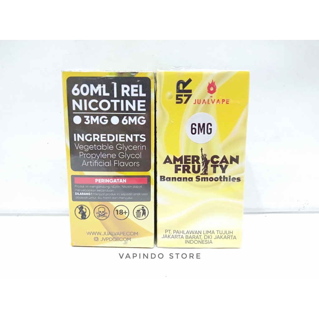 NIC 6MG AMERICAN FRUITY BANANA SMOOTHIES 60ML BY HERO57 X JUALVAPE