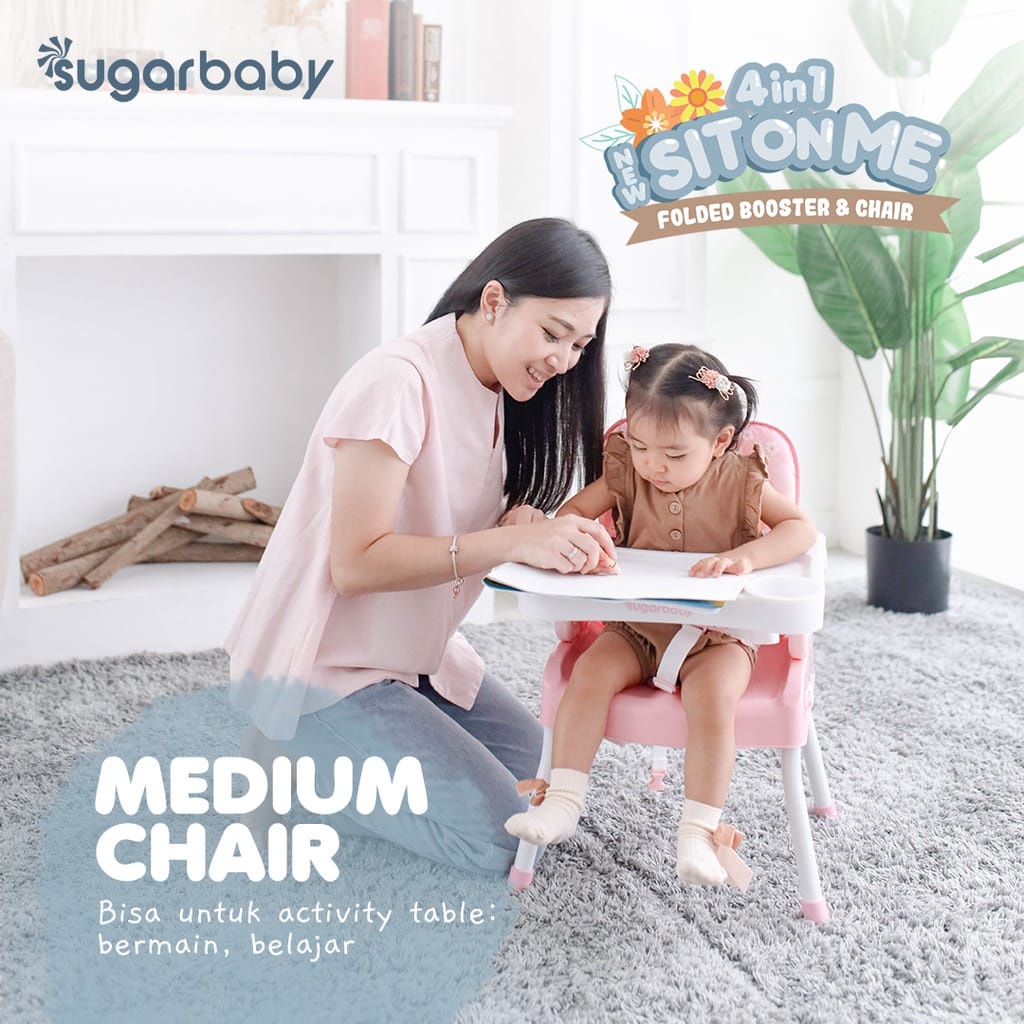 SugarBaby 4in1 SitOnMe Folded Booster &amp; Chair / Sugar Baby Hello Bear Booster Seat / Kursi Makan Bayi / Baby Chair