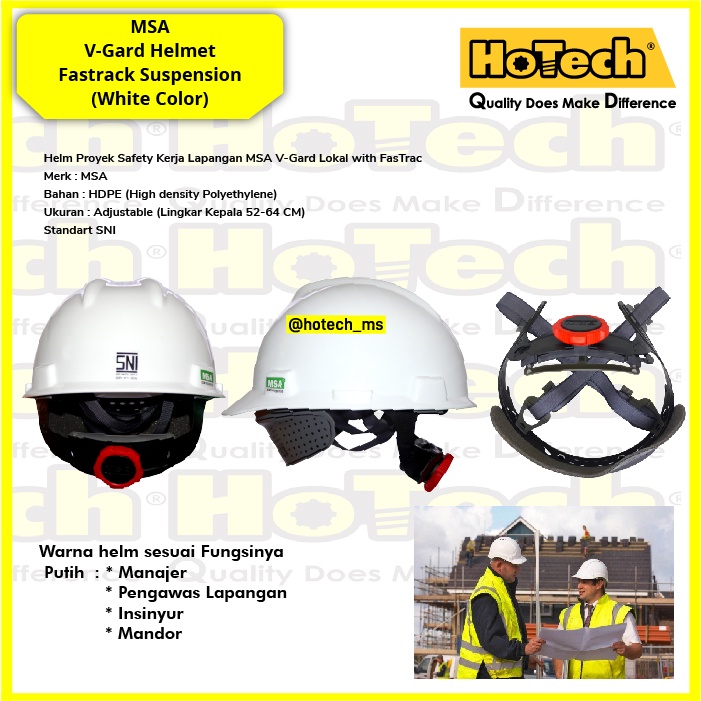 Helm Proyek / Safety Helmet / Nylon Suspension White Colour